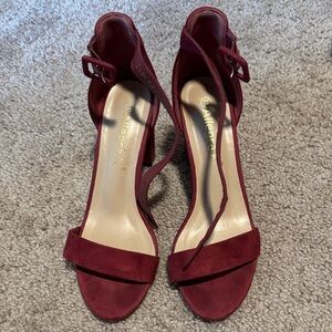Allegra K Burgundy Strappy Heels